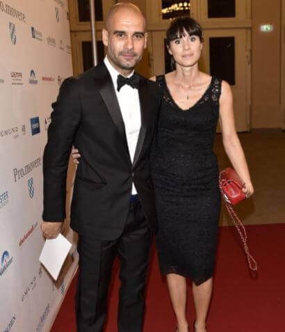 Dolors Sala Carrio son Pep Guardiola and daughter in law Cristina.